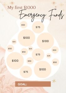 Savings Tracker Planner in Green Blue Organic Illustrative Style